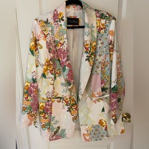 Floral Satin Eloquii jacket.